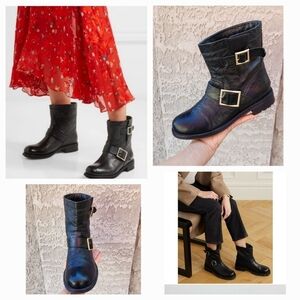 Jimmy Choo Youth‎ Leather Moto Boots